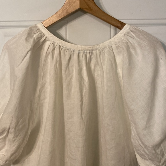 NWOT Sundance Graceful Days White 100% Linen Button Top - Picture 12 of 15